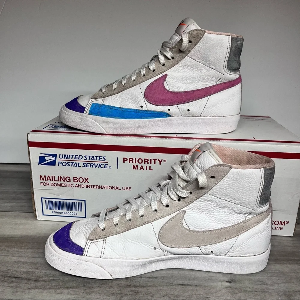 Nike ‘77 Blazer Mid Sneakers Shoes Womens 8 leather Custom Comfy Cool